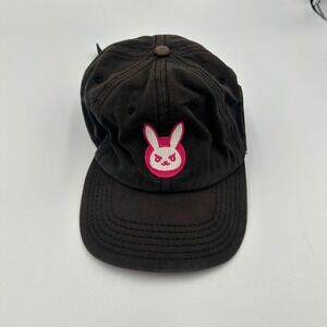 Overwatch D.Va Bunny Hat Unisex OSFM Black Pink Embroidered Baseball Cap Gaming
